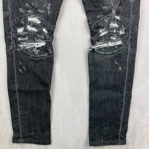 True Religion Westbrook Mens Jeans 28 Gray Distressed Rocco Relaxed Skinny 28x30 - Picture 3 of 15